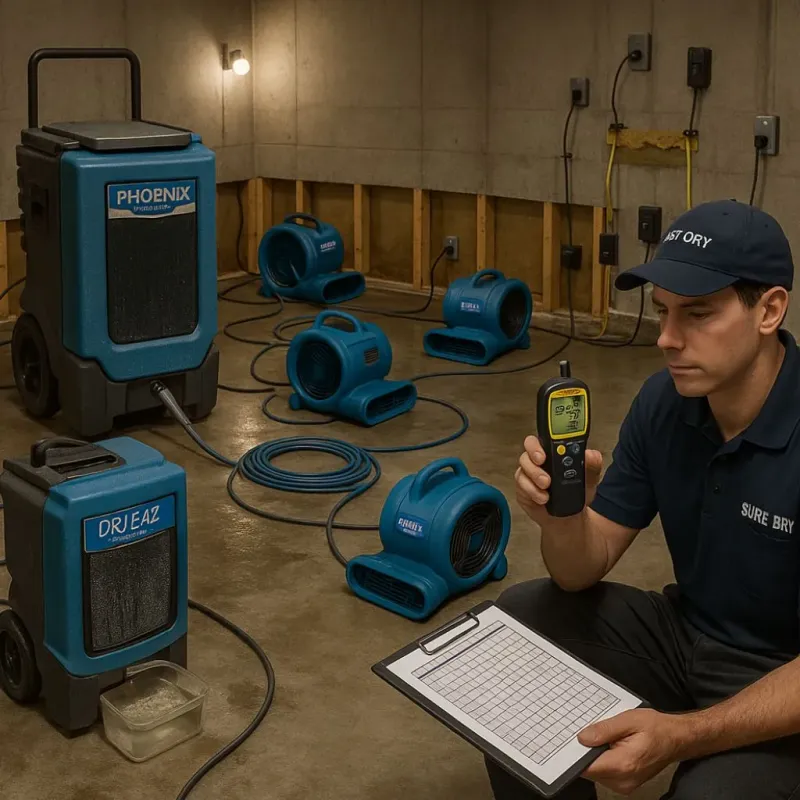 Structural Drying and Dehumidification process in Windsor County, VT